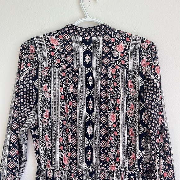 Angie Dark Blue Boho Mini Dress - Picture 7 of 13